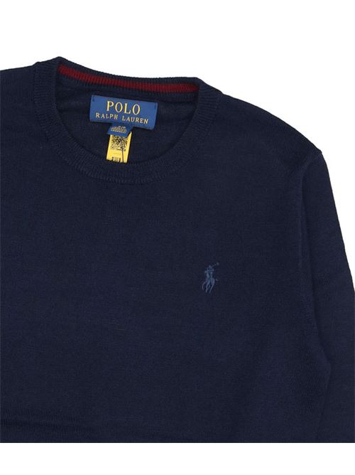 Maglia blu con pony RALPH LAUREN | 323877725003-BLU